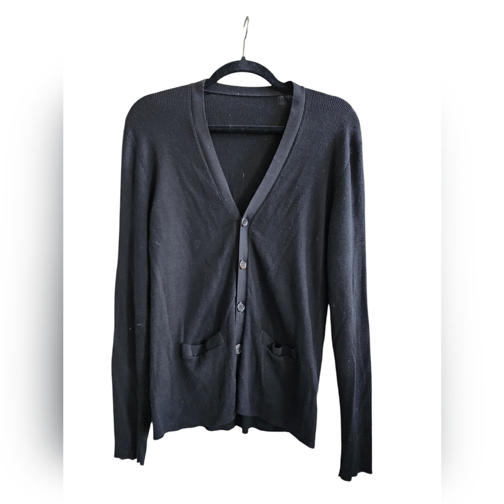 Women's Black Cardigan Sweater, Size Medium
